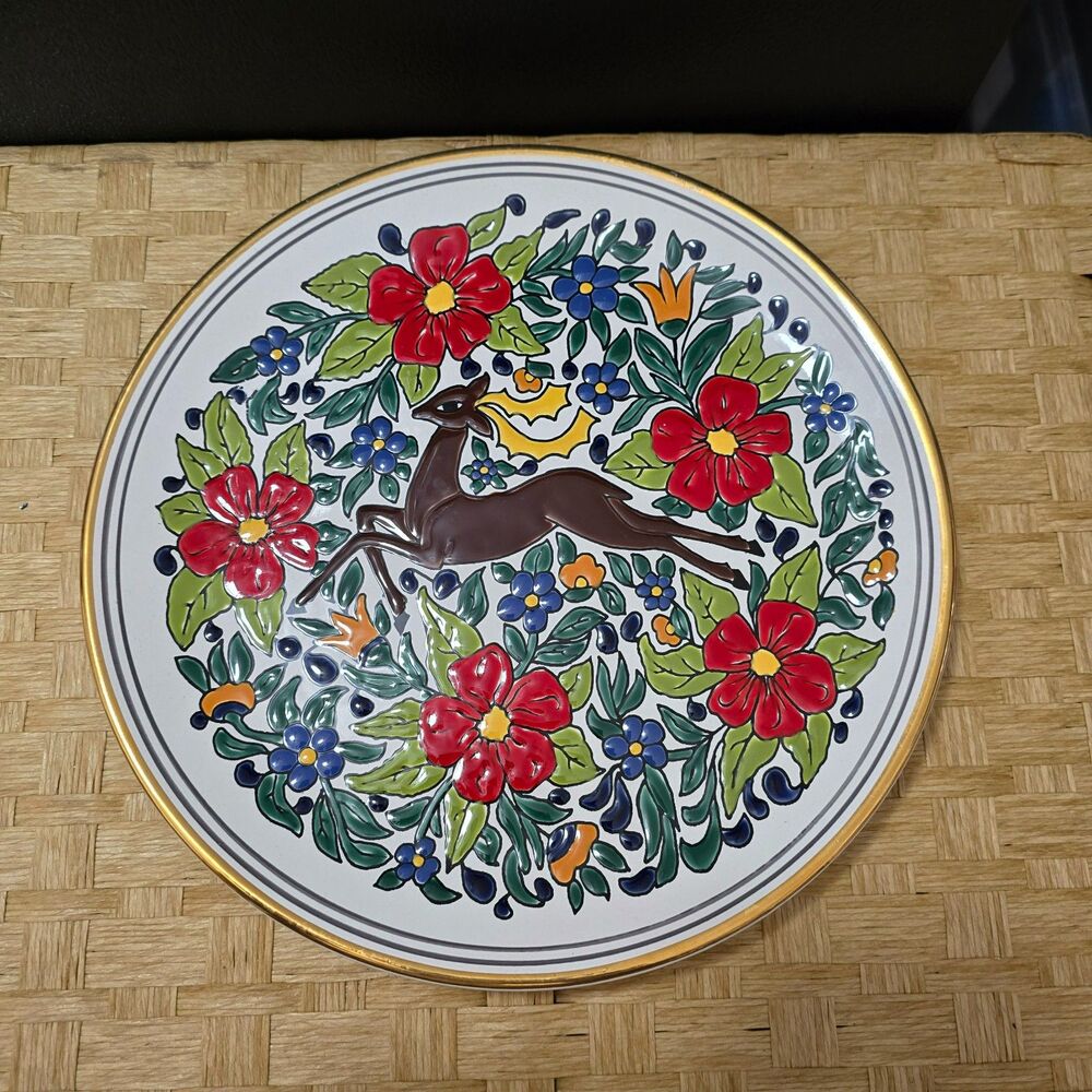 Vintage Handmade Platter Manousakis Keramik Rodos Greece